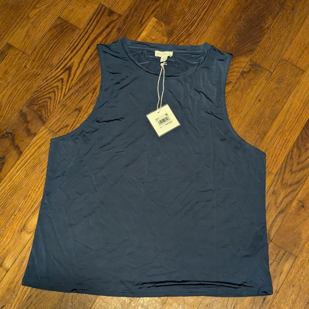 ๐ SPLENDID Charmeuse LYR TANK Soft Navy XL - Picture 5 of 5